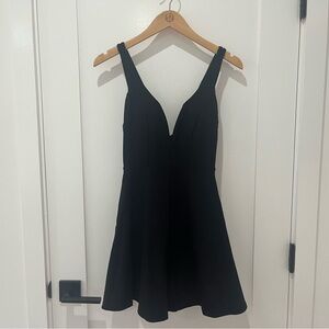 Lulus Forever Crush Black Strappy Sleeveless Skater Dress
